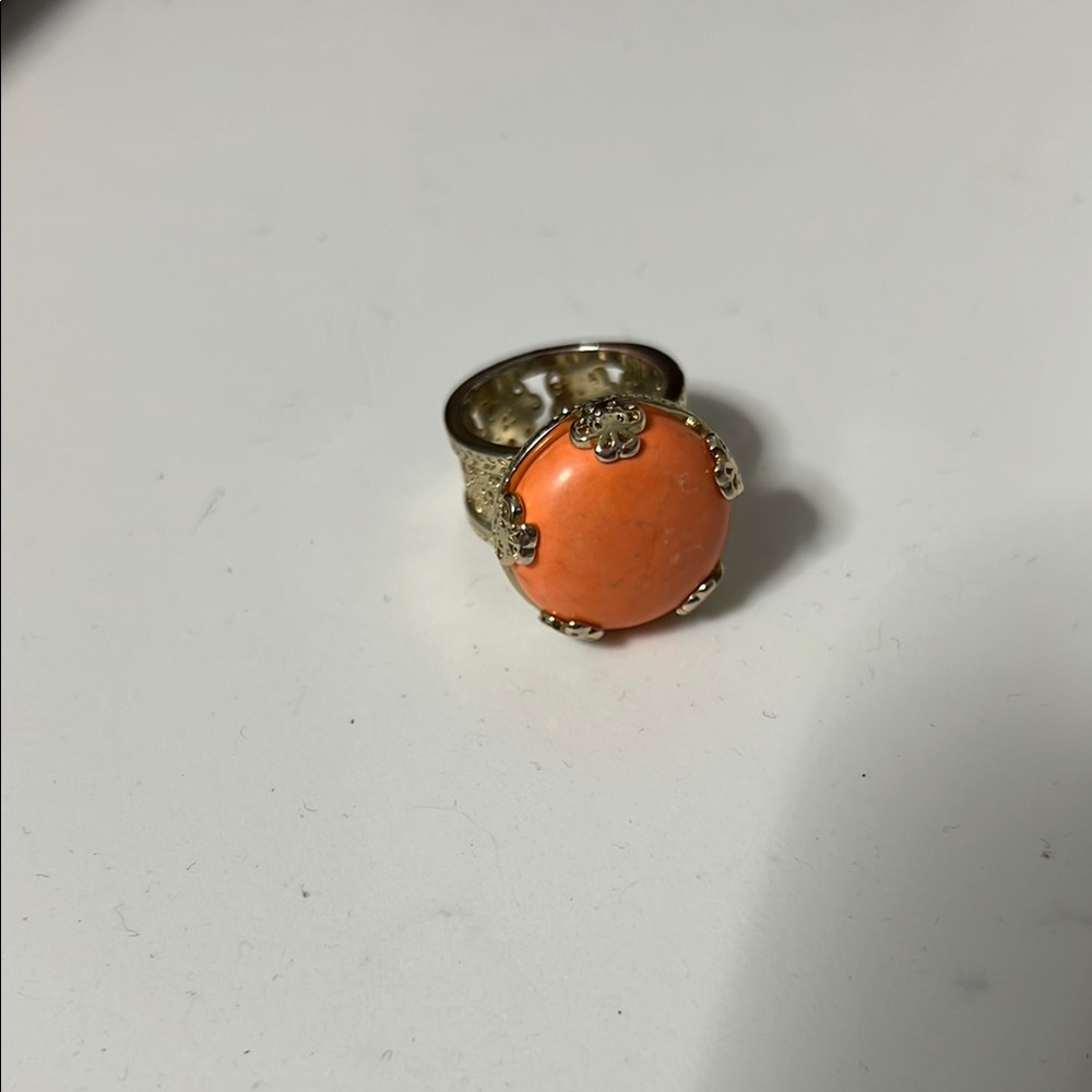 Kendra Scott Orange and Gold Statement Ring